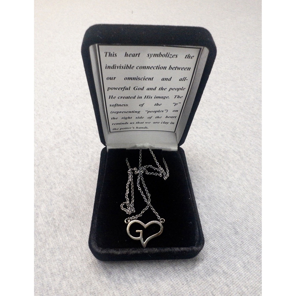 Sterling Silver 925 Heart Necklace In Box